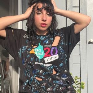 Stanford Ripped and Hand Painted T-Shirt